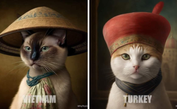 20 ilustraciones de gatos increíbles representando a países del mundo